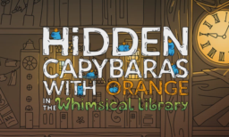 Hidden Capybaras with Orange in the Whimsical Library