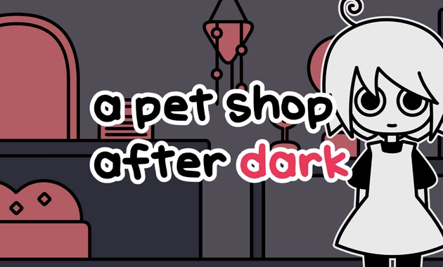 a pet shop after dark